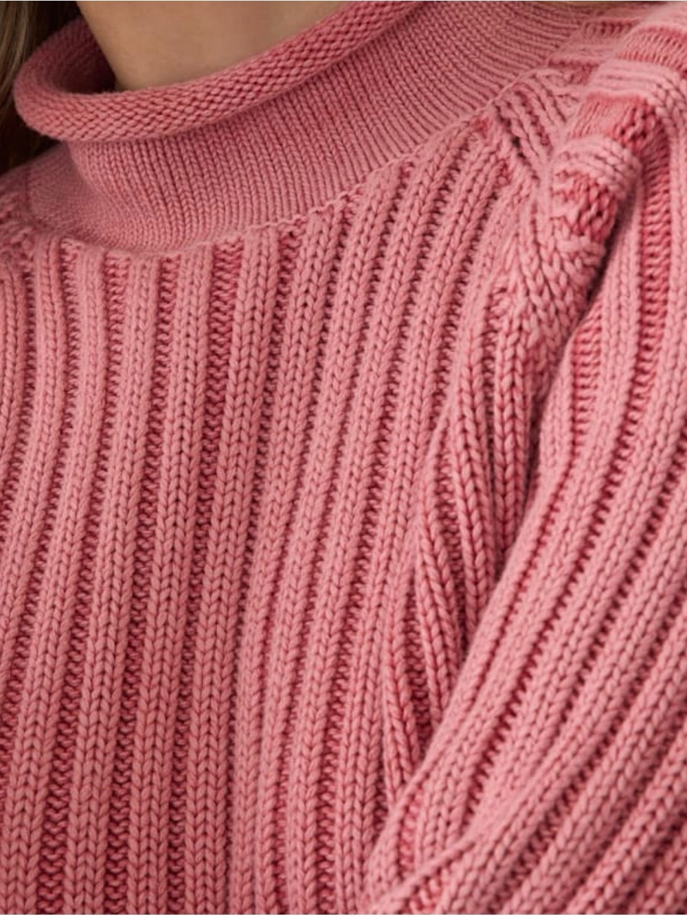 Faherty Sunwashed Cotton Rollneck Sweater - Baroque Rose Size Medium - Picture 10 of 12